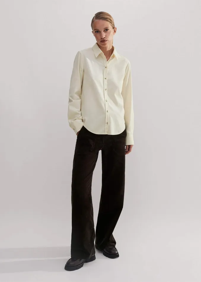 Women Fine Babycord Impossibly Soft Forever Shirt Ivory MEEM
