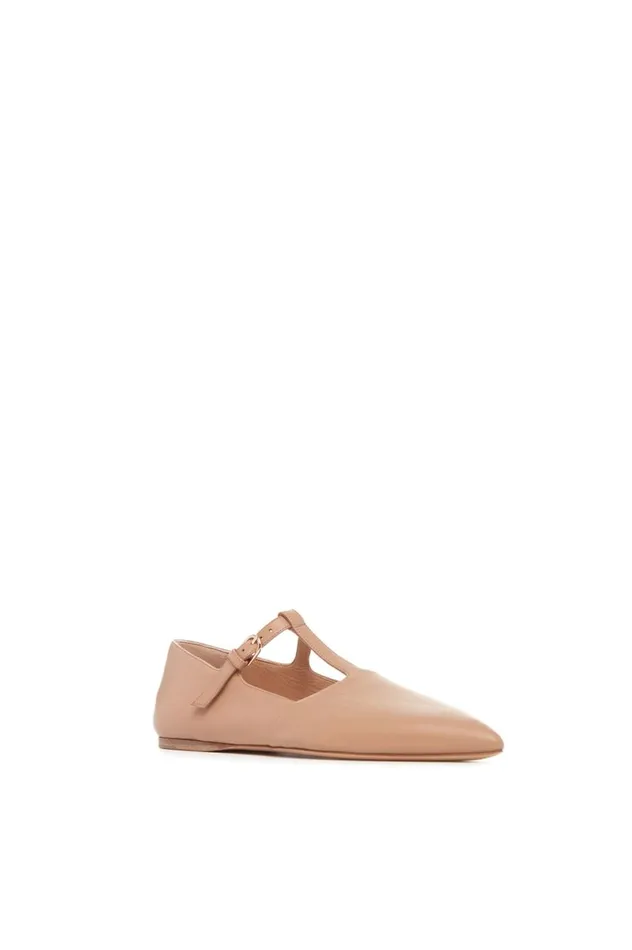 Women Flats Gabriela Hearst Lola Ballerina Flat In Dark Camel Nappa Leather
