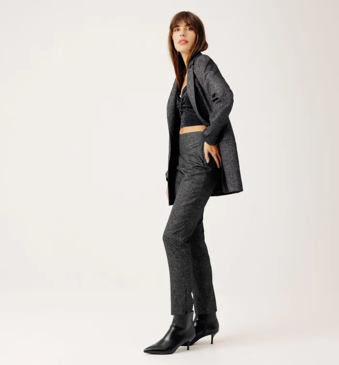 Women Glitzy Cigarette Trousers 8211 Silver Promod Trousers