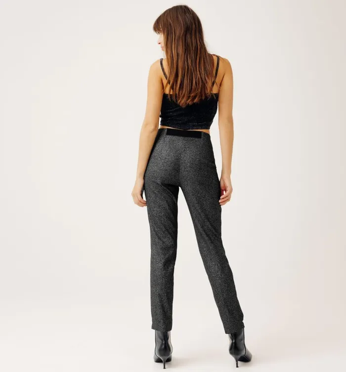 Women Glitzy Cigarette Trousers 8211 Silver Promod Trousers