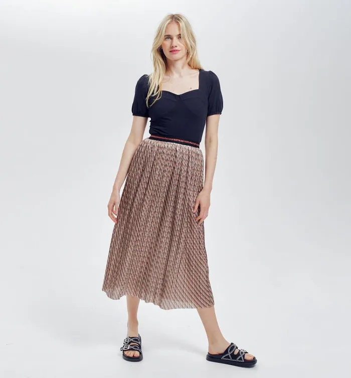 Women Glitzy Pleat Skirt 8211 Multicolour Print Promod Skirts Women Glitzy Pleat Skirt 8211 Multicolour Print Promod Skirts