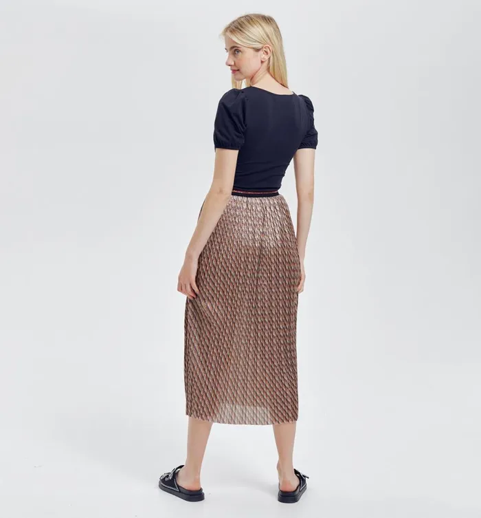 Women Glitzy Pleat Skirt 8211 Multicolour Print Promod Skirts Women Glitzy Pleat Skirt 8211 Multicolour Print Promod Skirts