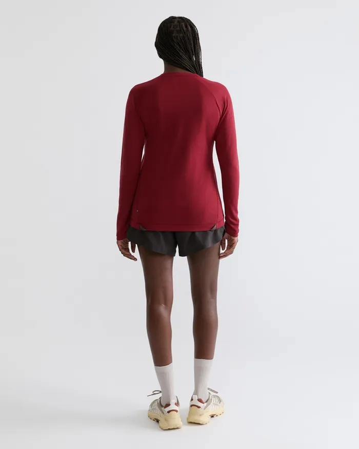 Women Groa Technical Long Sleeve Tee Ruby Red Klttermusen TShirts