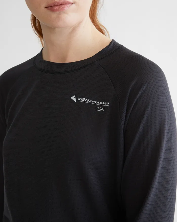 Women Groa Technical Long Sleeve Tee Ruby Red Klttermusen TShirts