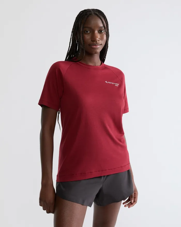 Women Groa Technical Short Sleeve Tee Ruby Red Klttermusen TShirts