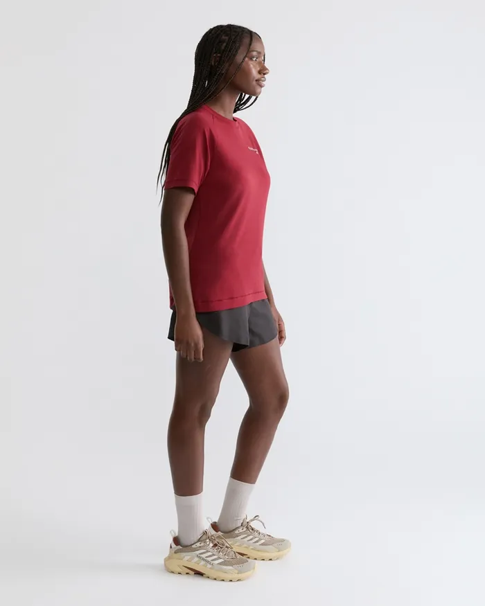 Women Groa Technical Short Sleeve Tee Ruby Red Klttermusen TShirts