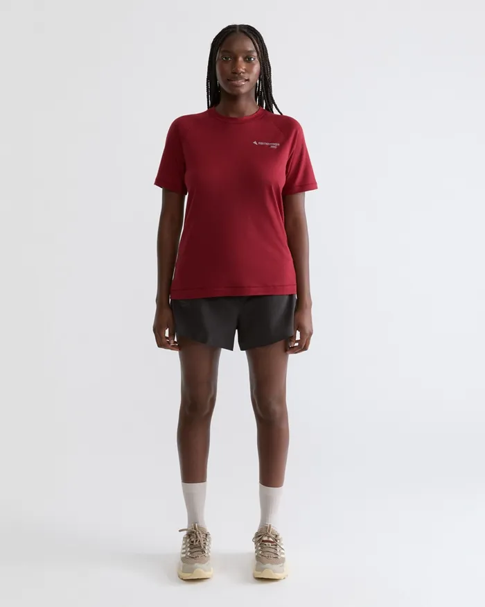 Women Groa Technical Short Sleeve Tee Ruby Red Klttermusen TShirts