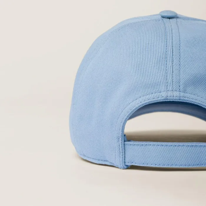 Women Hats And Gloves Miu Miu Drill Baseball Cap Sky Bluewhite Women Hats And Gloves Miu Miu Drill Baseball Cap Sky Bluewhite