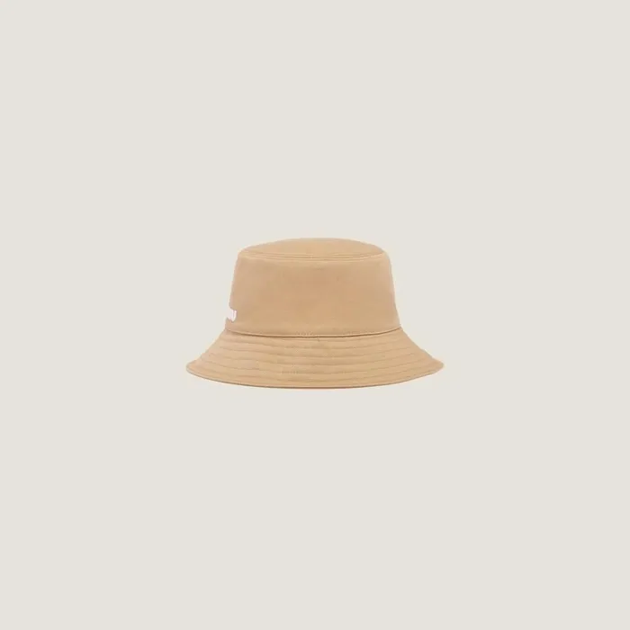 Women Hats And Gloves Miu Miu Drill Bucket Hat Khakiwhite
