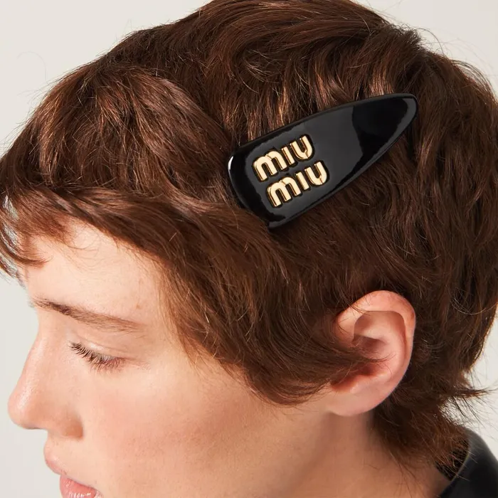 Women Headbands And Hair Accessories Miu Miu Patent Leather Hair Clip Black Women Headbands And Hair Accessories Miu Miu Patent Leather Hair Clip Black