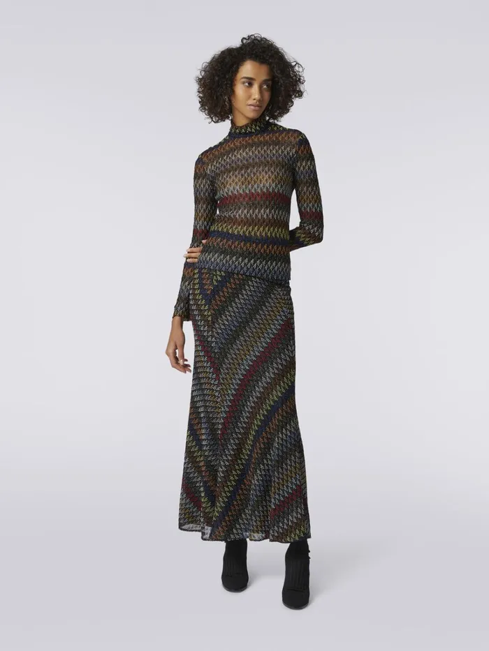 Women HighNeck Viscose Blend Pullover Multicoloured Missoni Knitwear Women HighNeck Viscose Blend Pullover Multicoloured Missoni Knitwear