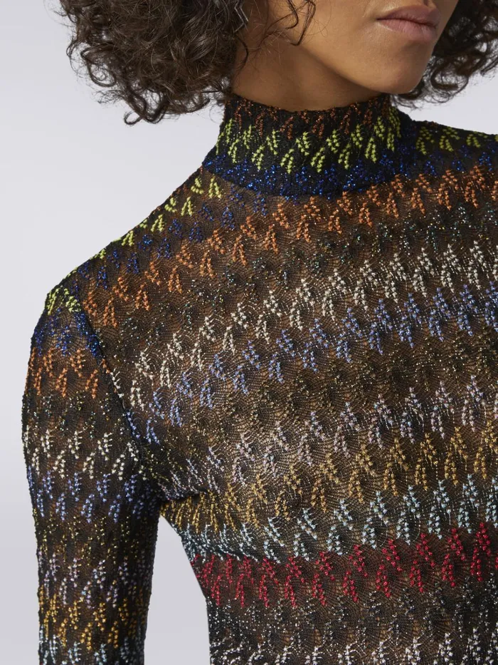Women HighNeck Viscose Blend Pullover Multicoloured Missoni Knitwear Women HighNeck Viscose Blend Pullover Multicoloured Missoni Knitwear