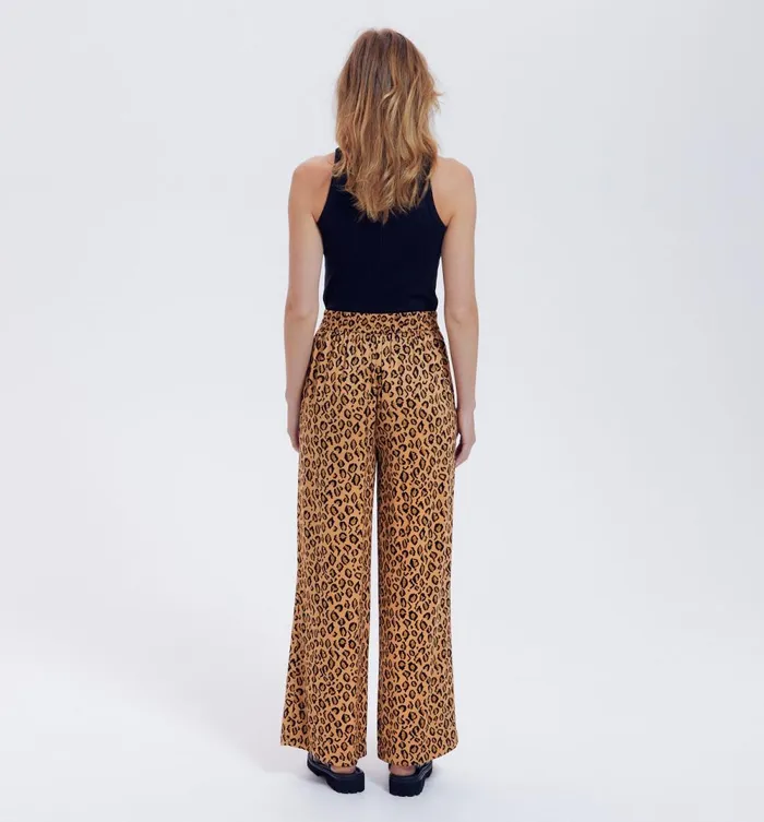 Women HighWaist Wideleg Trousers 8211 Chestnut Brown Print Promod Trousers Women HighWaist Wideleg Trousers 8211 Chestnut Brown Print Promod Trousers