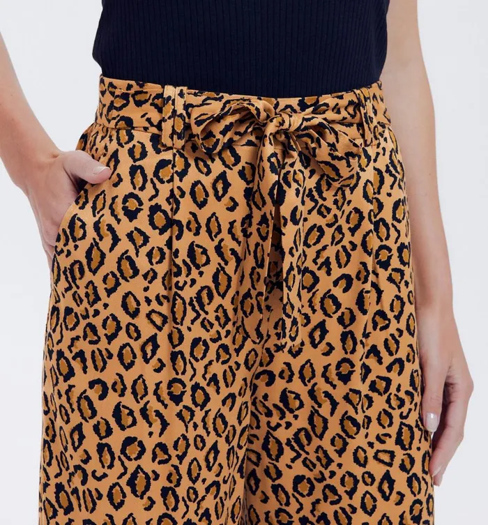 Women HighWaist Wideleg Trousers 8211 Chestnut Brown Print Promod Trousers Women HighWaist Wideleg Trousers 8211 Chestnut Brown Print Promod Trousers