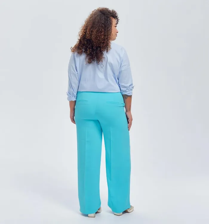 Women HighWaist Wideleg Trousers 8211 Turquoise Promod Trousers Women HighWaist Wideleg Trousers 8211 Turquoise Promod Trousers