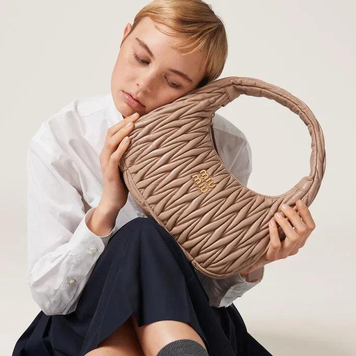 Women Hobo Bags Miu Miu Wander Matelass Nappa Leather Hobo Bag Cameo Women Hobo Bags Miu Miu Wander Matelass Nappa Leather Hobo Bag Cameo