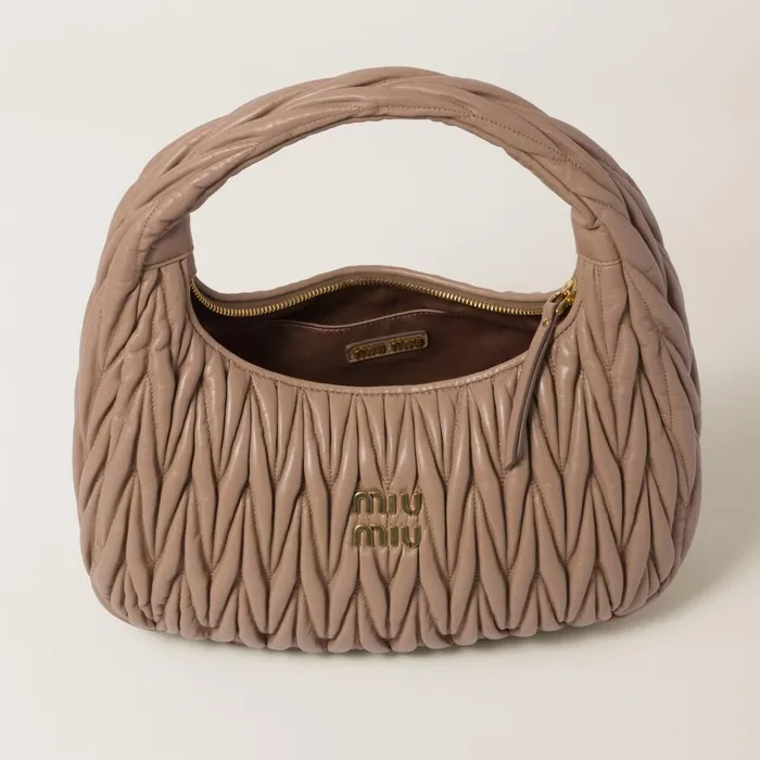 Women Hobo Bags Miu Miu Wander Matelass Nappa Leather Hobo Bag Cameo Women Hobo Bags Miu Miu Wander Matelass Nappa Leather Hobo Bag Cameo