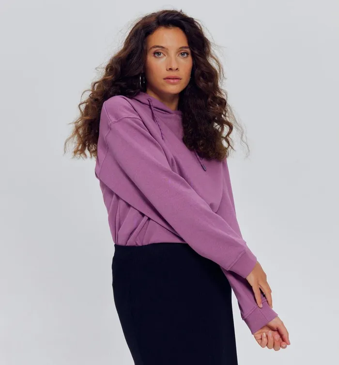 Women Hooded Sweatshirt 8211 Violet Moyen Promod Jumpers And Cardigans