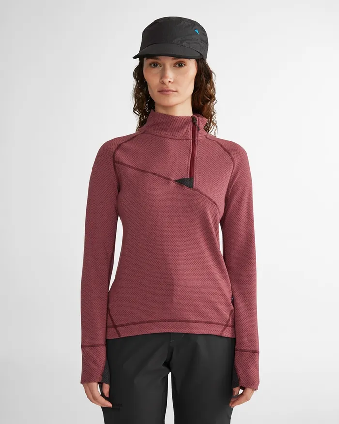 Women Huge Norna Half Zip Mid Layer Monkshood Blue Klttermusen Fleeces and Sweaters