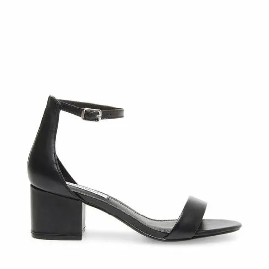 Women IRENEE BLACK LEATHER Black Leather Steve Madden Sandals