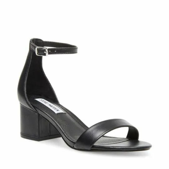 Women IRENEE BLACK LEATHER Black Leather Steve Madden Sandals Women IRENEE BLACK LEATHER Black Leather Steve Madden Sandals