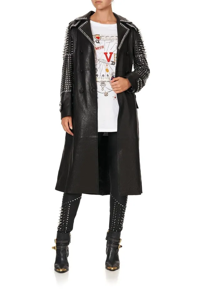 Women Jackets Camilla Leather Trench Coat Leather