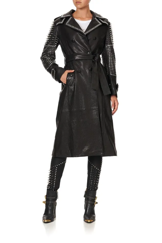 Women Jackets Camilla Leather Trench Coat Leather
