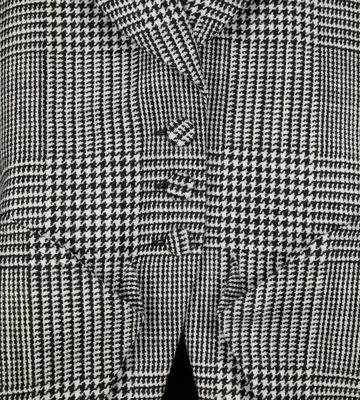 Women Jackets Tom Ford Prince Of Wales Wool Fitted Jacket Black Chalk Women Jackets Tom Ford Prince Of Wales Wool Fitted Jacket Black Chalk