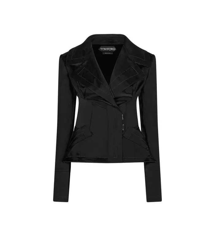Women Jackets Tom Ford Wrap Peplum Jacket Black