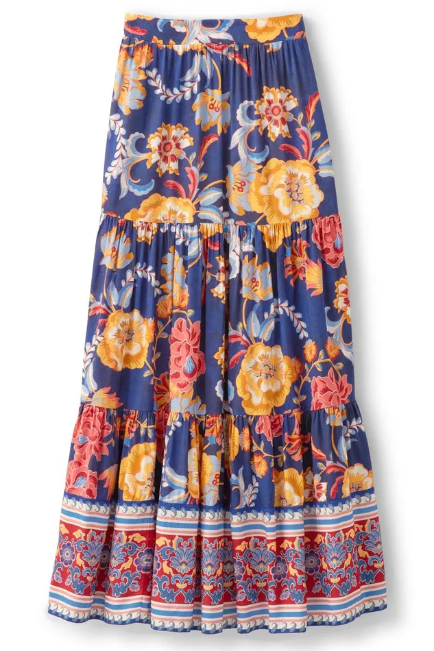 Women Kara Skirt II Akrotiri Flowers Soft Surroundings Skirts Women Kara Skirt II Akrotiri Flowers Soft Surroundings Skirts