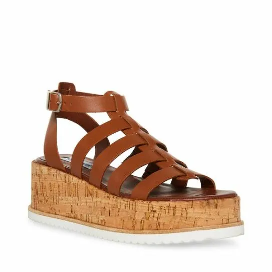 Women KAYDEE COGNAC LEATHER Cognac Leather Steve Madden Sandals Women KAYDEE COGNAC LEATHER Cognac Leather Steve Madden Sandals