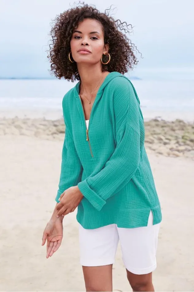 Women Kemia Gauze Hoodie American Beauty Soft Surroundings Tops