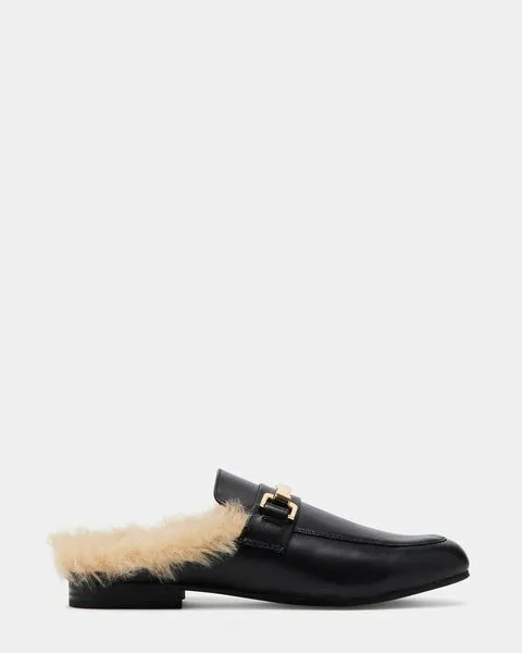 Women KHLOE BLACK LEATHER Black Leather Steve Madden Loafers and Flats