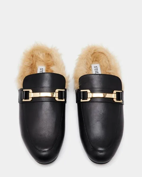 Women KHLOE BLACK LEATHER Black Leather Steve Madden Loafers and Flats Women KHLOE BLACK LEATHER Black Leather Steve Madden Loafers and Flats