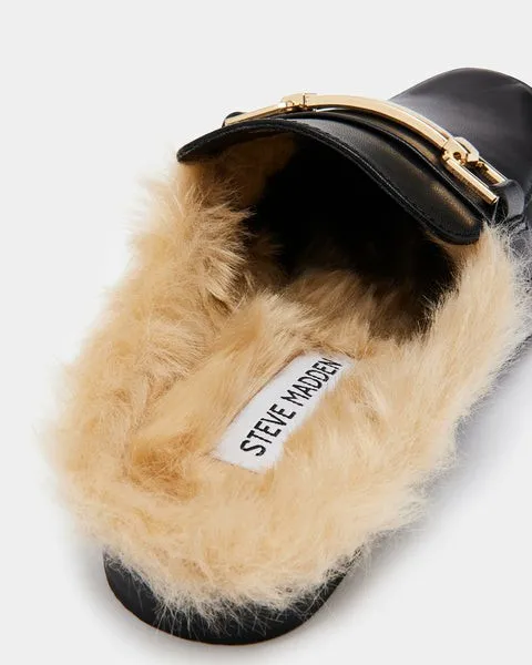 Women KHLOE BLACK LEATHER Black Leather Steve Madden Loafers and Flats Women KHLOE BLACK LEATHER Black Leather Steve Madden Loafers and Flats