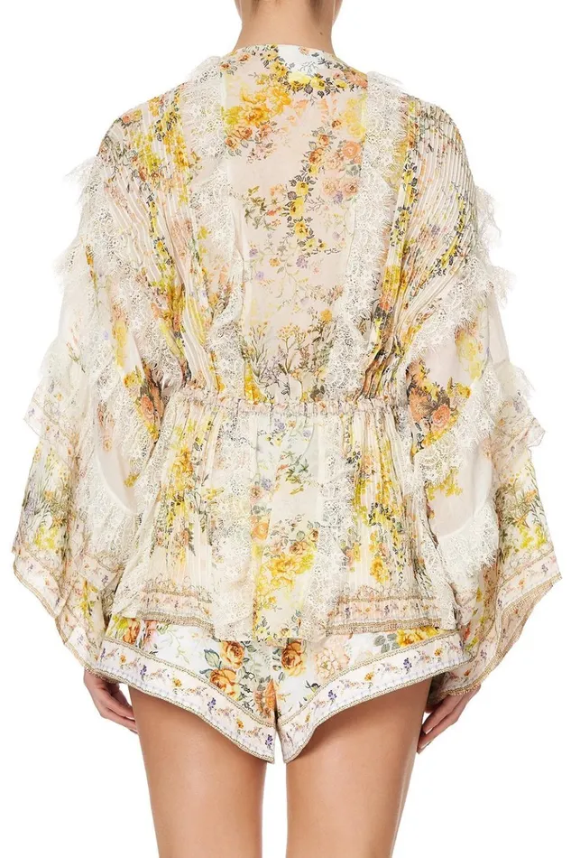 Women Kimonos Camilla Tie Front Lace Insert Layer In The Hills Of Tuscany