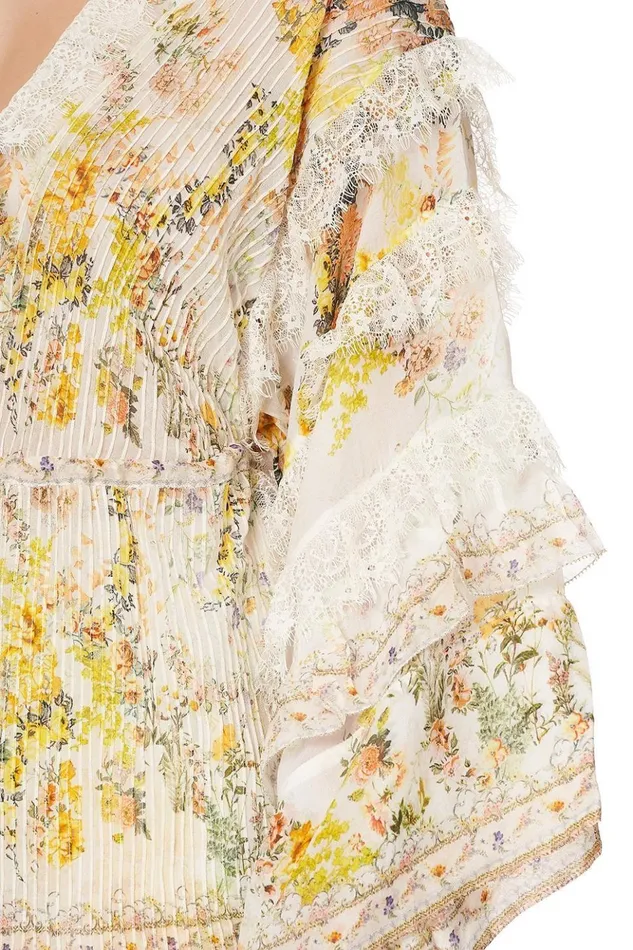 Women Kimonos Camilla Tie Front Lace Insert Layer In The Hills Of Tuscany