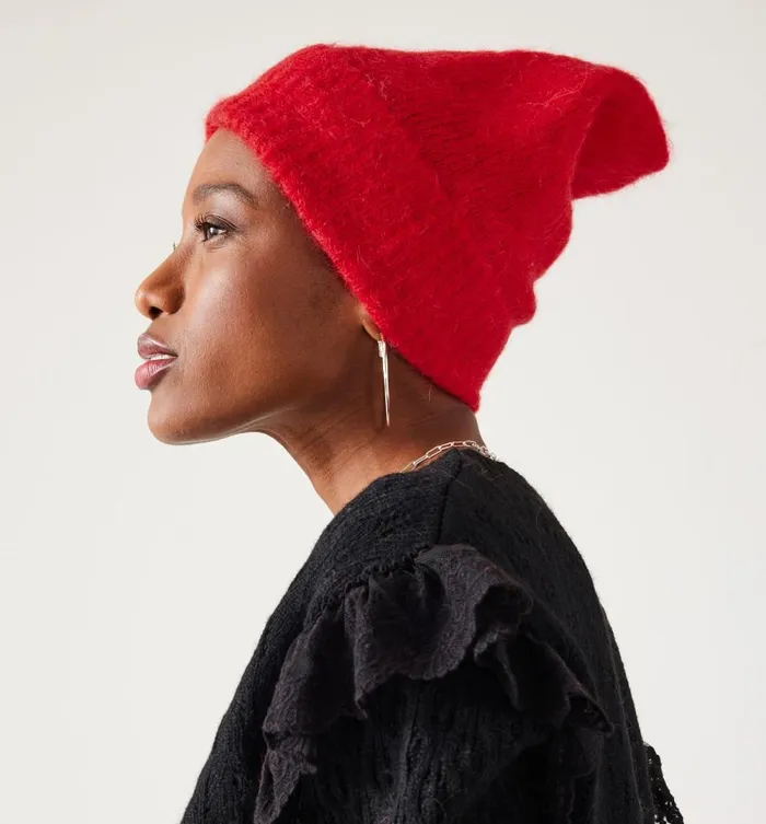 Women Knit Hat With Alpaca 8211 Red Promod Hats And Gloves