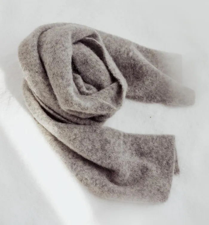 Women Knit Scarf With Alpaca 8211 Grey Promod Scarves