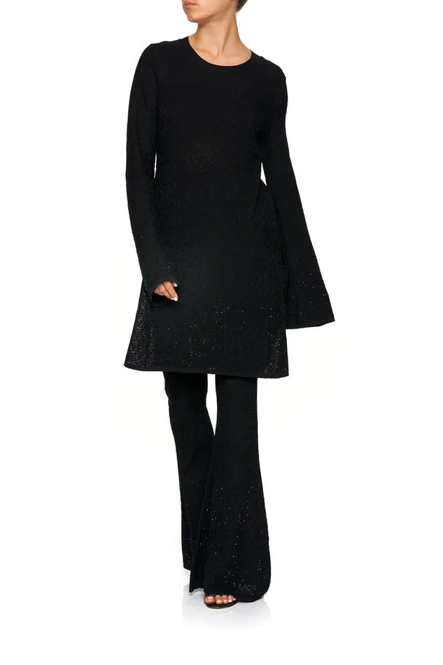Women Knitwear Camilla Lace Knit Tunic Black