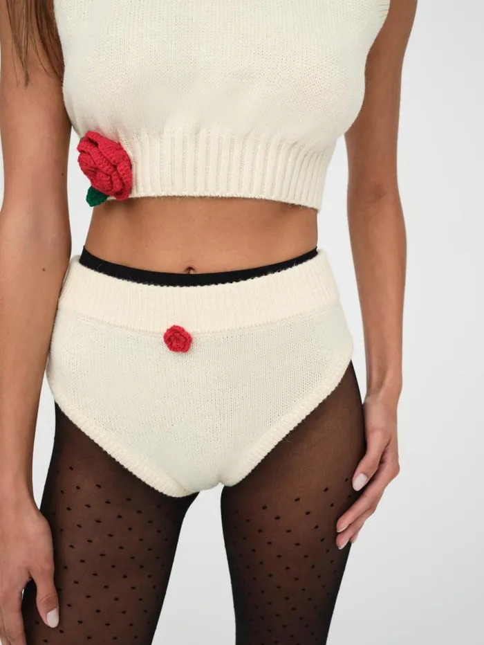 Women Knitwear For Love and Lemons Ellie Knit Panty White