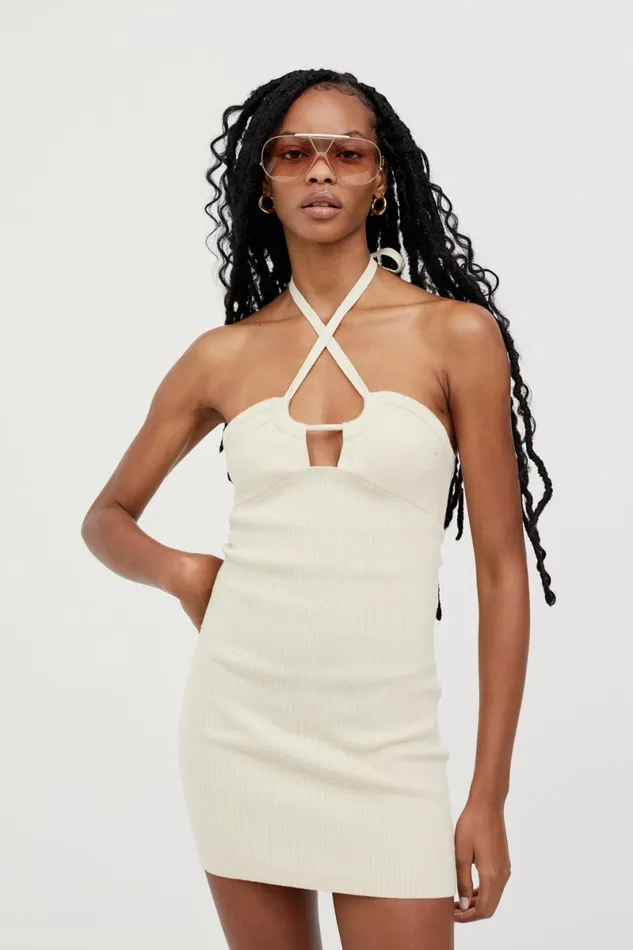 Women Knitwear For Love and Lemons Mona Mini Dress Ivory