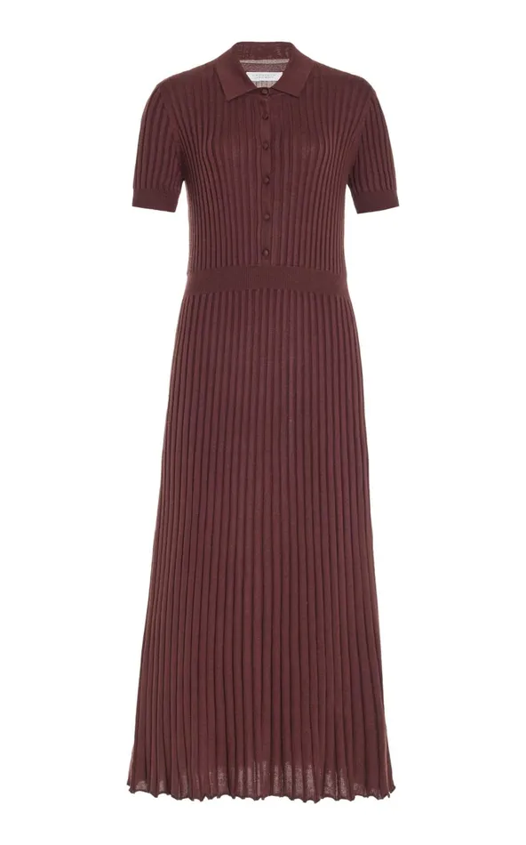 Women Knitwear Gabriela Hearst Amor Knit Dress In Deep Bordeaux Cashmere Silk