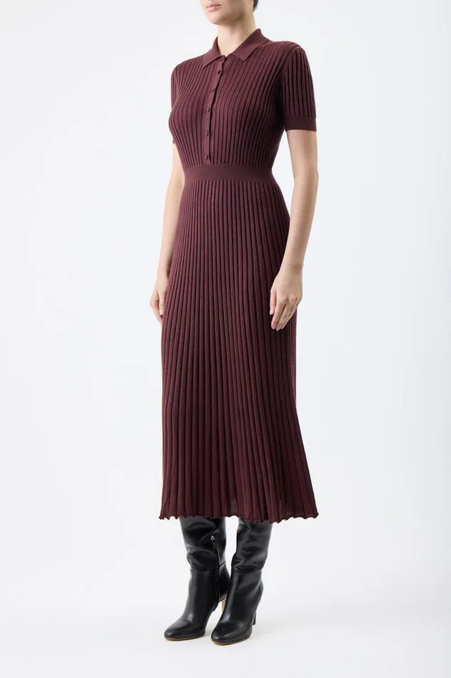 Women Knitwear Gabriela Hearst Amor Knit Dress In Deep Bordeaux Cashmere Silk