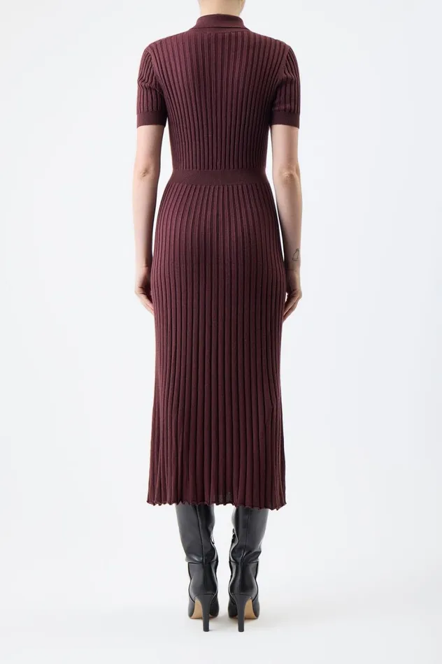 Women Knitwear Gabriela Hearst Amor Knit Dress In Deep Bordeaux Cashmere Silk