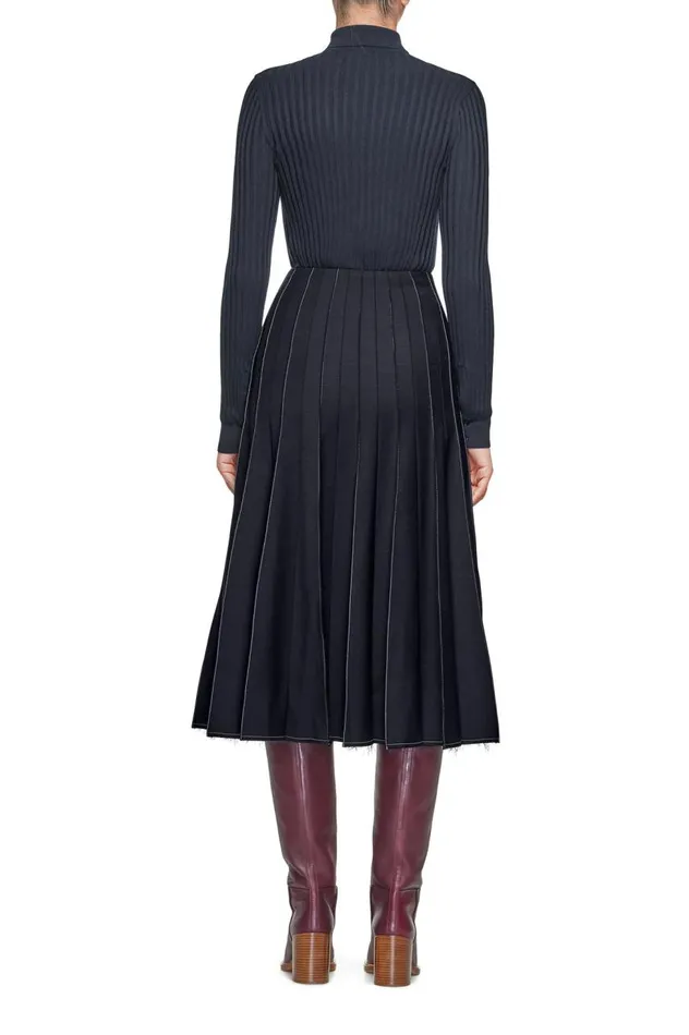 Women Knitwear Gabriela Hearst Cavalieri Knit Shirt In Navy Merino Wool