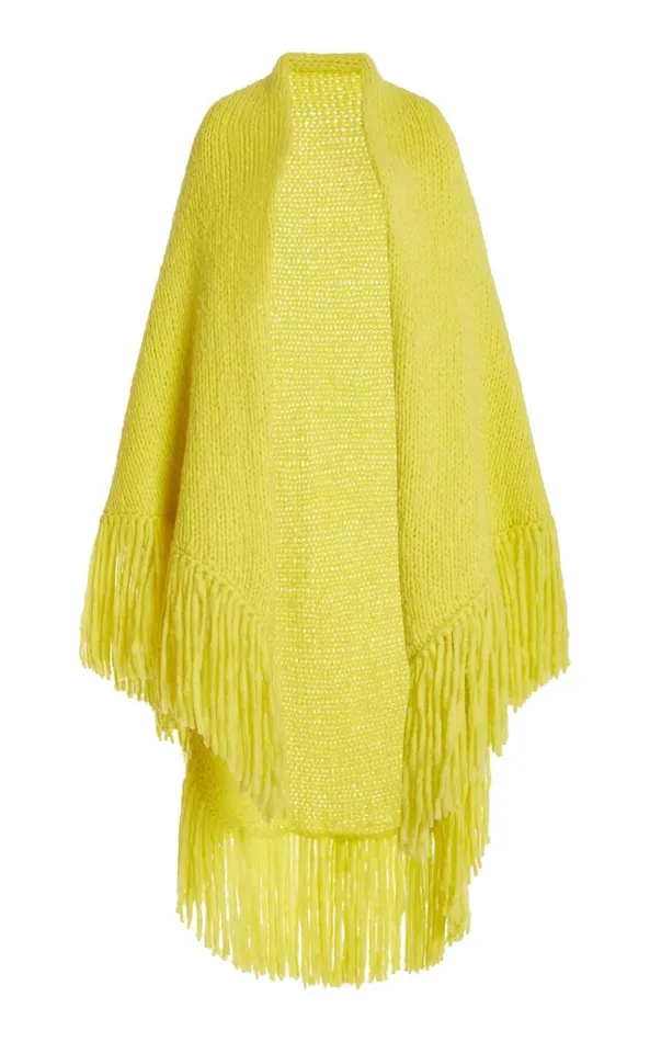 Women Knitwear Gabriela Hearst Lauren Knit Wrap In Citrine Welfat Cashmere
