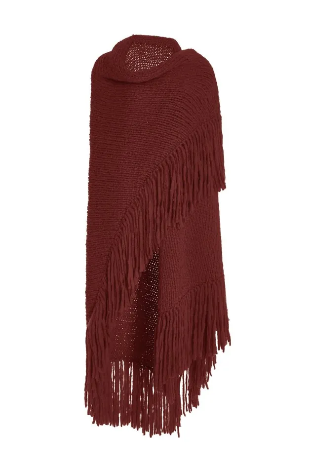Women Knitwear Gabriela Hearst Lauren Knit Wrap In Windsor Wine Welfat Cashmere