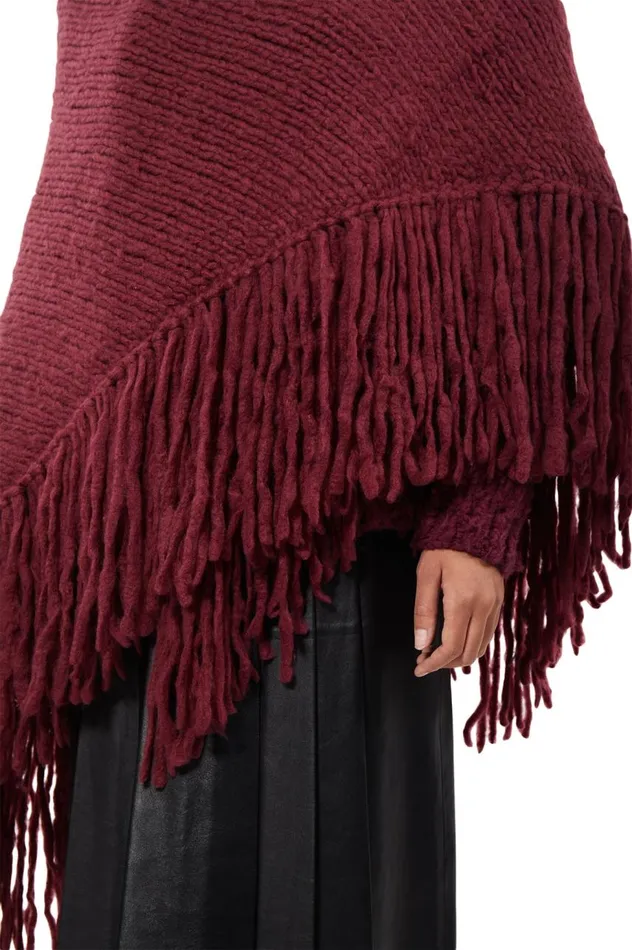 Women Knitwear Gabriela Hearst Lauren Knit Wrap In Windsor Wine Welfat Cashmere