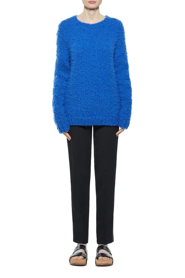 Women Knitwear Gabriela Hearst Lawrence Knit Sweater In Cobalt Welfat Cashmere